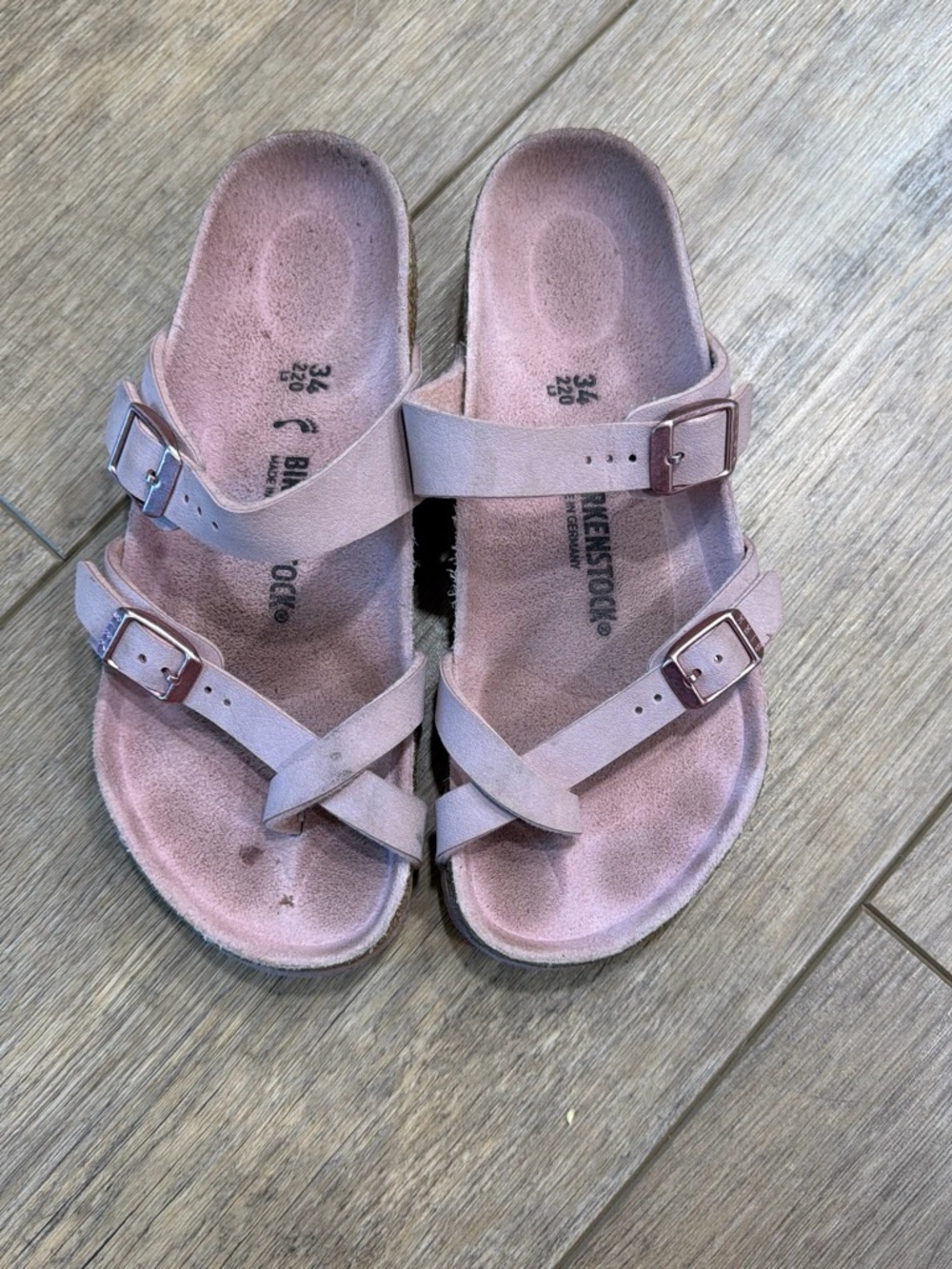 Birkenstock Kids Pink Suede Double-Buckle Slide Sandals